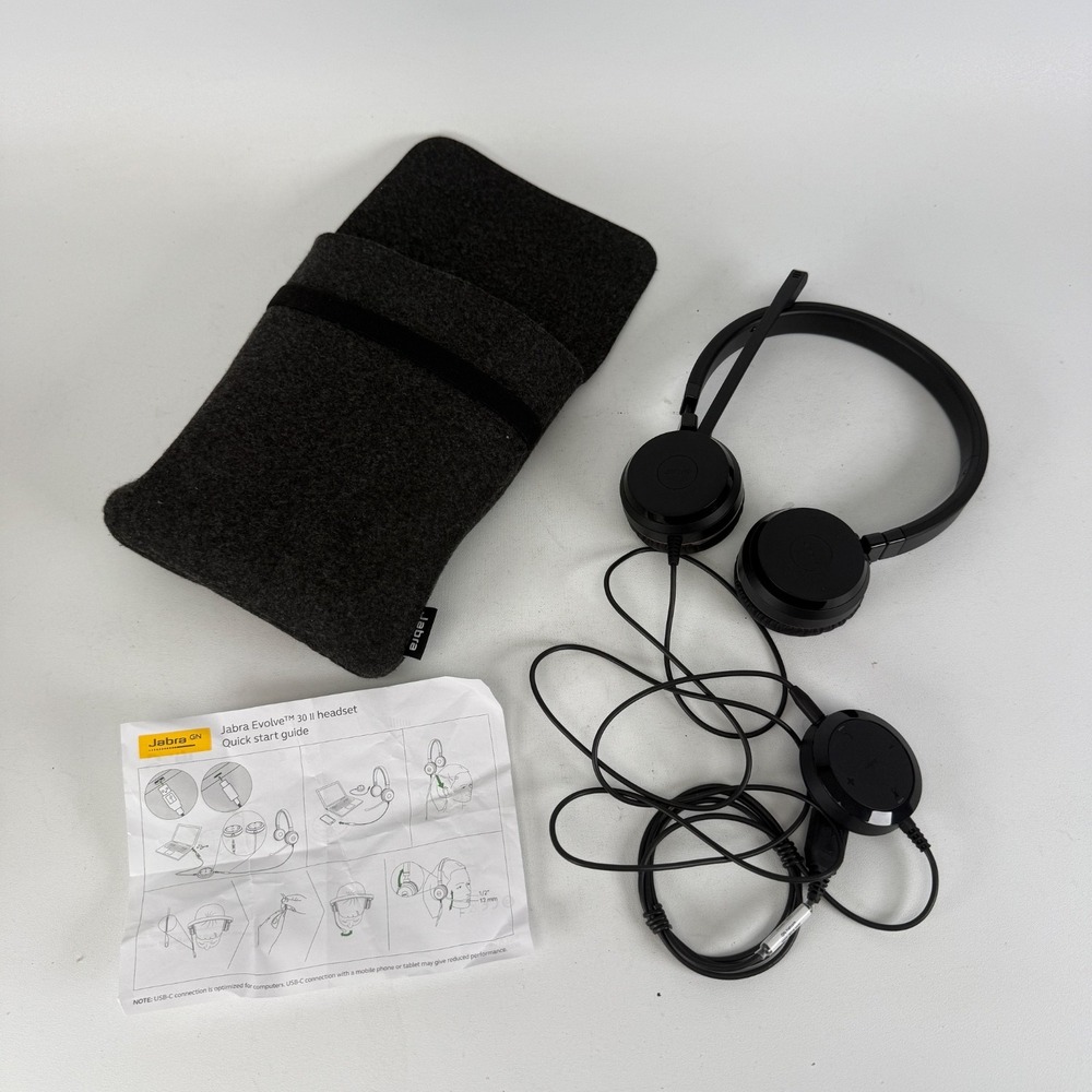 Jabra Evolve 30 II Headset W130 09-00574 Black Brand New